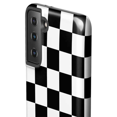 Black and White Checkered Galaxy S21 FE Pro Case