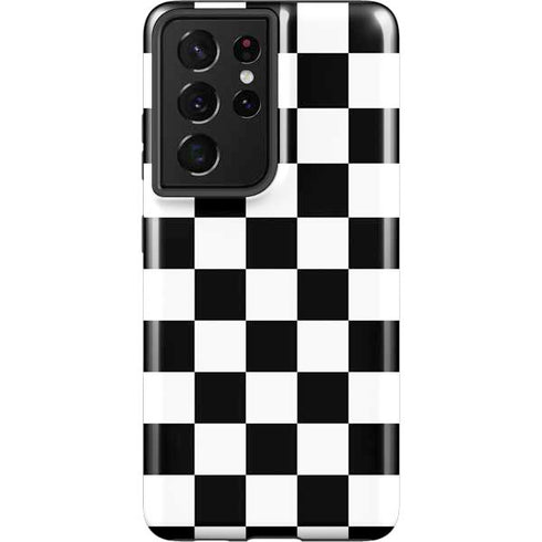 Black and White Checkered Galaxy S21 Ultra 5G Pro Case