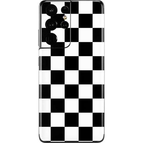 Black and White Checkered Galaxy S21 Ultra 5G Skin