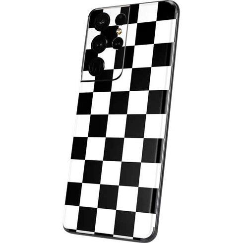Black and White Checkered Galaxy S21 Ultra 5G Skin