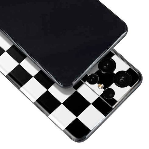 Black and White Checkered Galaxy S21 Ultra 5G Skin