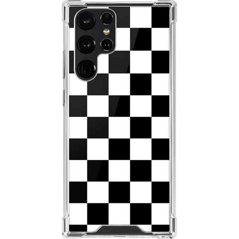 Black and White Checkered Galaxy S22 Ultra Clear Case