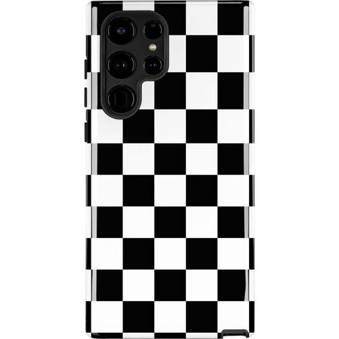 Black and White Checkered Galaxy S22 Ultra Pro Case