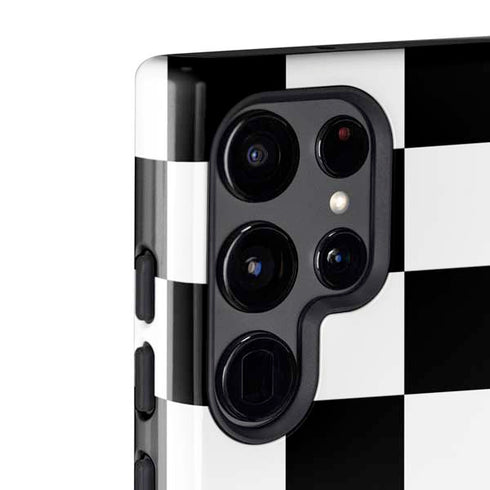 Black and White Checkered Galaxy S22 Ultra Pro Case