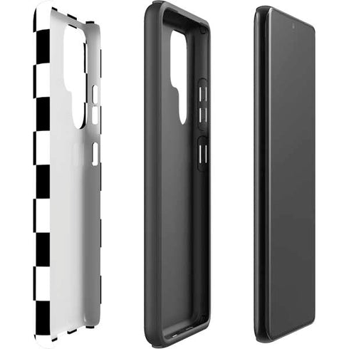 Black and White Checkered Galaxy S22 Ultra Pro Case
