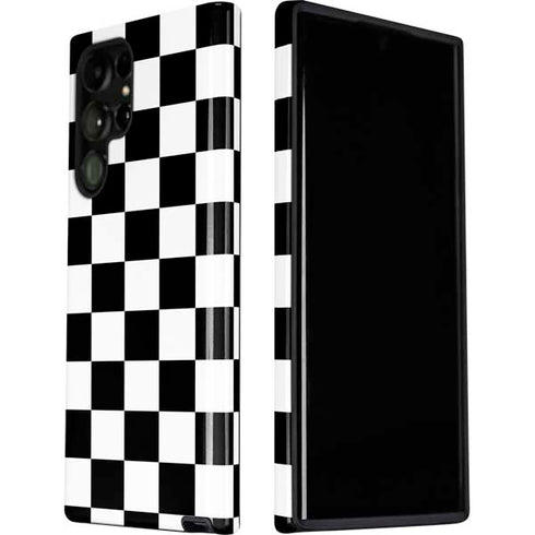 Black and White Checkered Galaxy S22 Ultra Pro Case