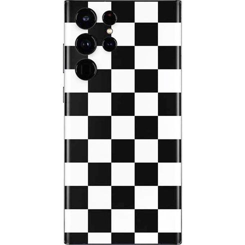 Black and White Checkered Galaxy S22 Ultra Skin