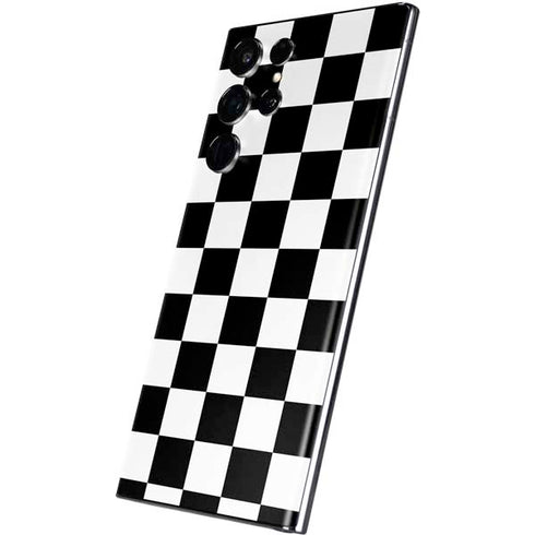 Black and White Checkered Galaxy S22 Ultra Skin