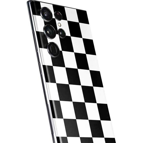 Black and White Checkered Galaxy S22 Ultra Skin
