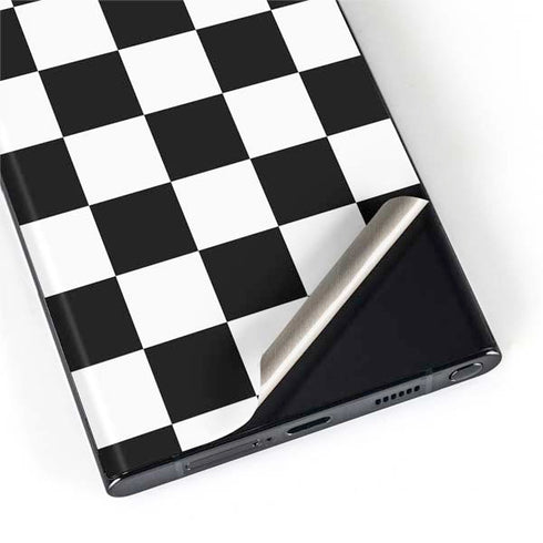 Black and White Checkered Galaxy S22 Ultra Skin