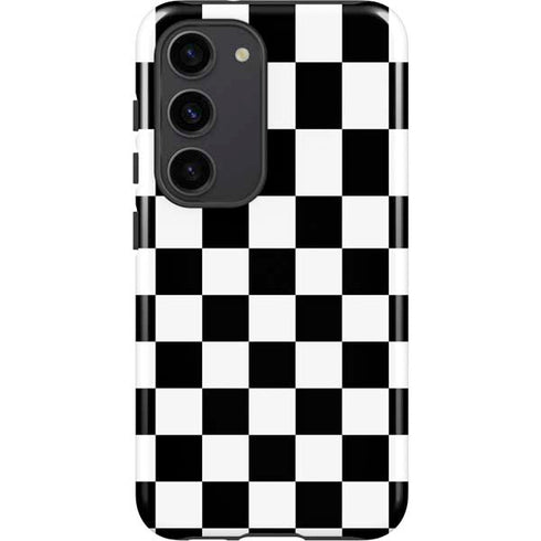 Black and White Checkered Galaxy S23 Pro Case