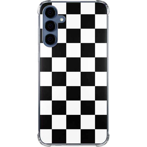 Black and White Checkered Galaxy S24 Clear Case
