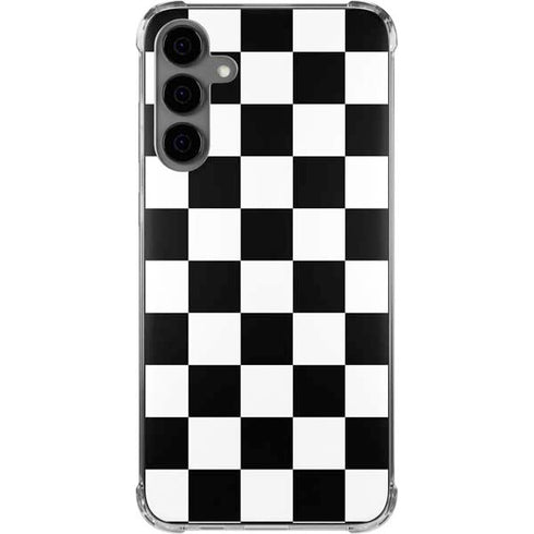Black and White Checkered Galaxy S24 Plus Clear Case