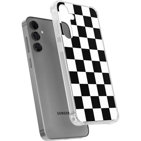 Black and White Checkered Galaxy S24 Plus Clear Case