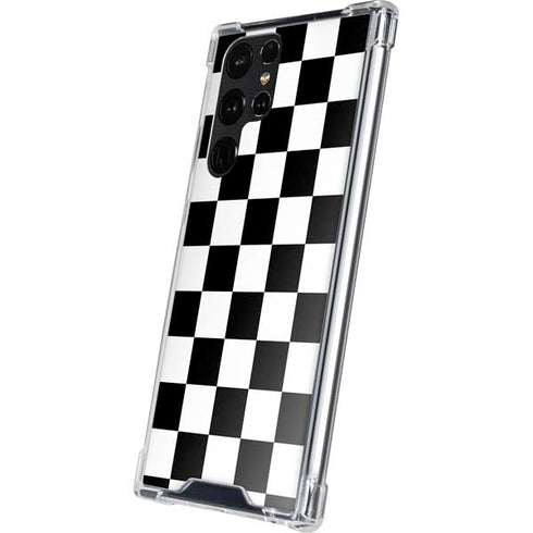 Black and White Checkered Galaxy S24 Ultra Clear Case