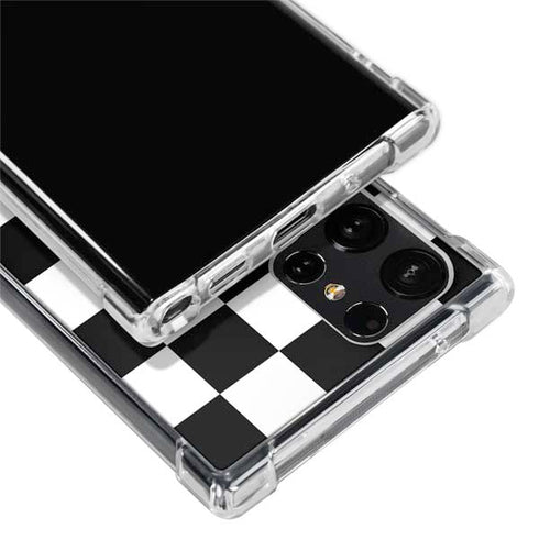 Black and White Checkered Galaxy S24 Ultra Clear Case