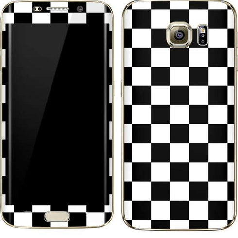 Black and White Checkered Galaxy S7 Edge Skin