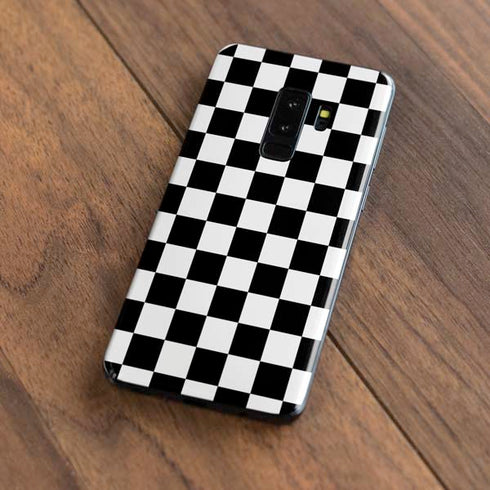 Black and White Checkered Galaxy S9 Plus Skin