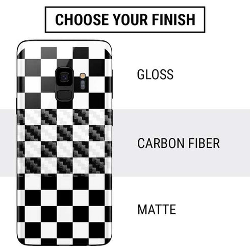 Black and White Checkered Galaxy S9 Skin
