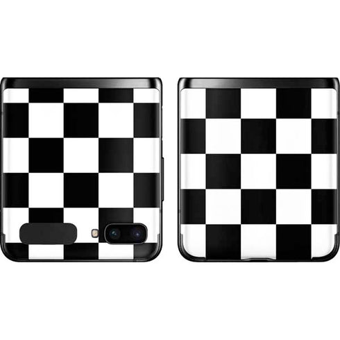 Black and White Checkered Galaxy Z Flip Skin