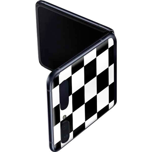 Black and White Checkered Galaxy Z Flip Skin