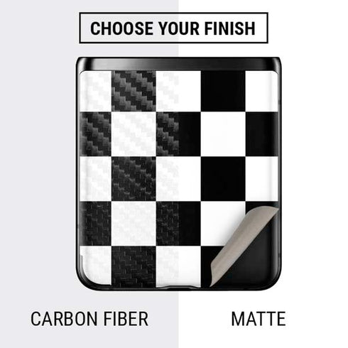Black and White Checkered Galaxy Z Flip Skin