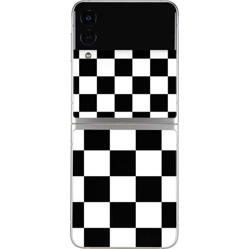 Black and White Checkered Galaxy Z Flip3 5G Skin