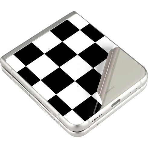Black and White Checkered Galaxy Z Flip3 5G Skin