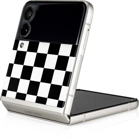 Black and White Checkered Galaxy Z Flip3 5G Skin