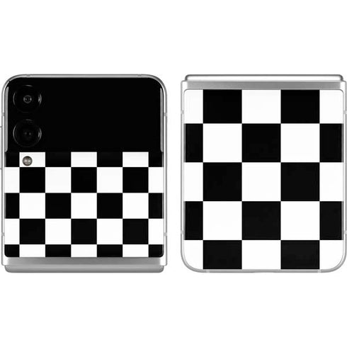 Black and White Checkered Galaxy Z Flip4 5G Skin