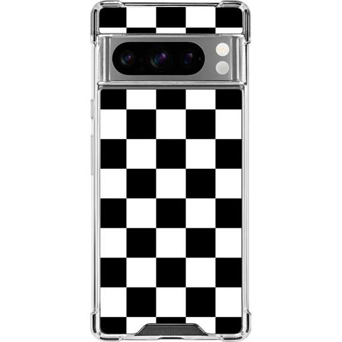 Black and White Checkered Google Pixel 8 Pro Clear Case