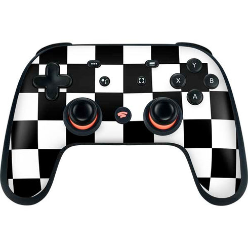 Black and White Checkered Google Stadia Controller Skin