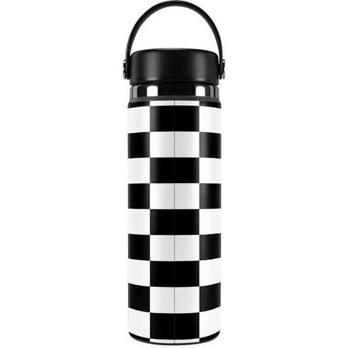 Black and White Checkered Hydro Flask 20oz Wide Mouth Skin