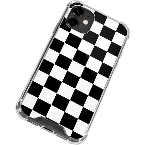 Black and White Checkered iPhone 12 Clear Case