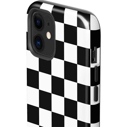 Black and White Checkered iPhone 12 Impact Case