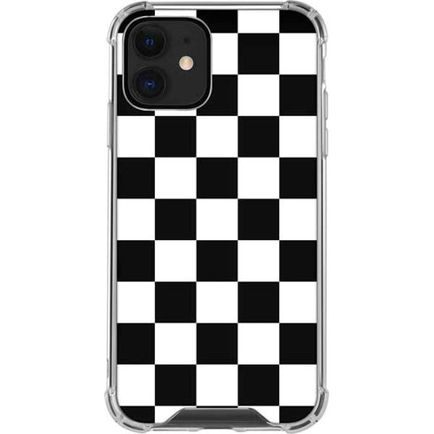 Black and White Checkered iPhone 12 Mini Clear Case