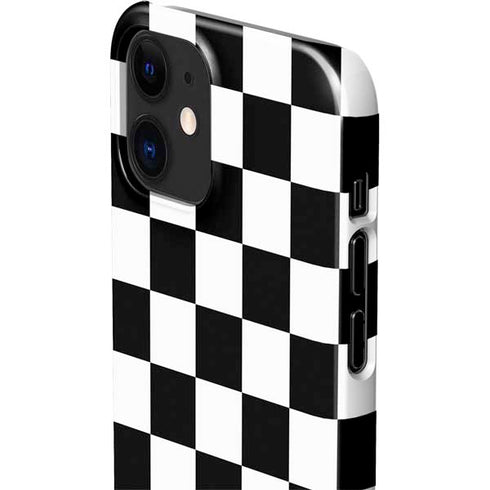 Black and White Checkered iPhone 12 Mini Lite Case