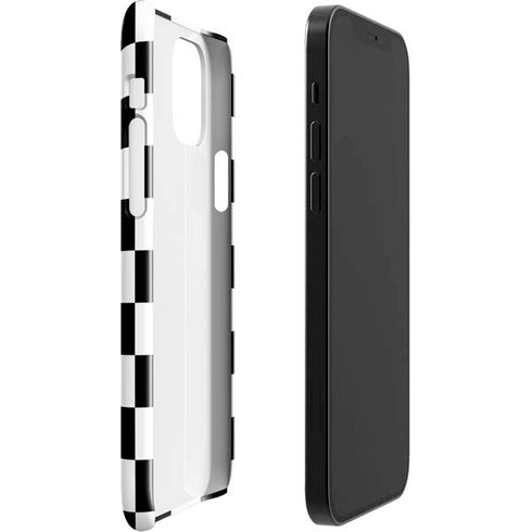 Black and White Checkered iPhone 12 Mini Lite Case