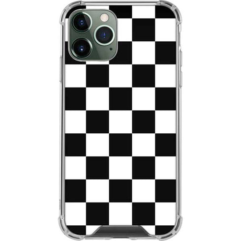 Black and White Checkered iPhone 12 Pro Clear Case