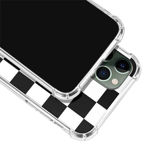 Black and White Checkered iPhone 12 Pro Clear Case