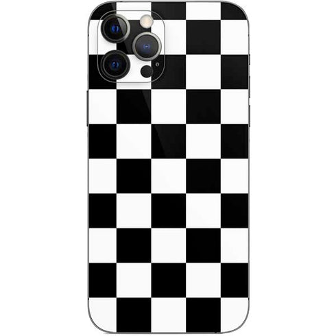 Black and White Checkered iPhone 12 Pro Skin