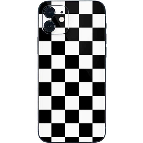 Black and White Checkered iPhone 12 Skin