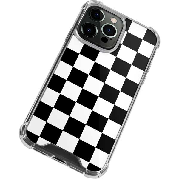 Black and White Checkered iPhone 13 Pro Max Clear Case Skinit
