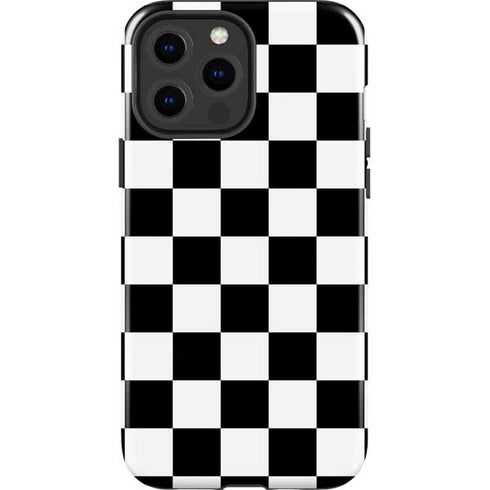 Black and White Checkered iPhone 13 Pro Max Impact Case