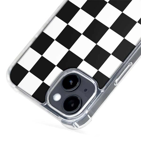 Black and White Checkered iPhone 15 MagSafe Case