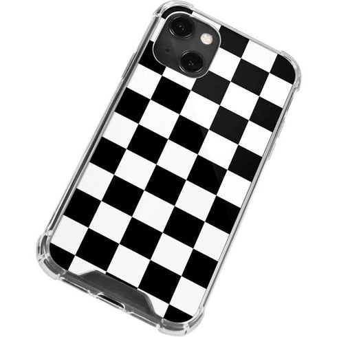 Black and White Checkered iPhone 14 Plus Clear Case