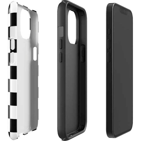 Black and White Checkered iPhone 15 Impact Case