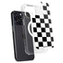 Black and White Checkered iPhone 15 Pro MagSafe Case