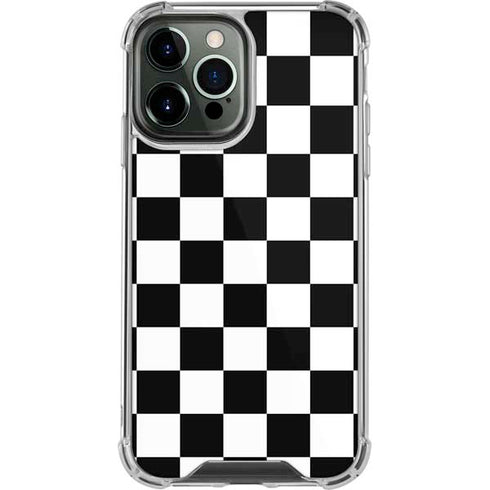 Black and White Checkered iPhone 15 Pro Max Clear Case