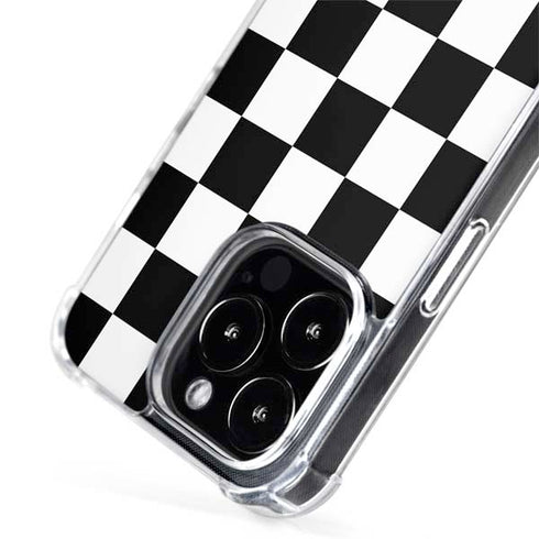 Black and White Checkered iPhone 15 Pro Max MagSafe Case